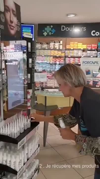 The ABBI mirror installed next to a retail skincare display